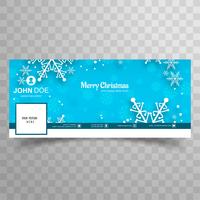 Feliz Natal floco de neve com facebook banner modelo backgrou vetor