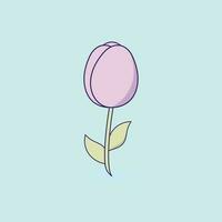 desenho animado estilo tulipa flor ilustração vetor