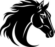 cavalo - Preto e branco isolado ícone - vetor ilustração