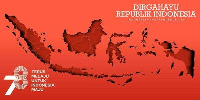 Indonésia mapa fundo para da indonésia independência 17 Agustus 1945 vetor