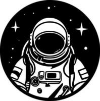 astronauta - Preto e branco isolado ícone - vetor ilustração