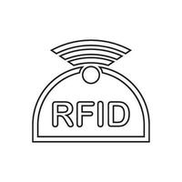 rádio frequência identificação ícone vetor