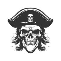 anti pirata, vintage logotipo linha arte conceito Preto e branco cor, mão desenhado ilustração vetor