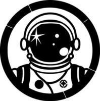 astronauta - Preto e branco isolado ícone - vetor ilustração