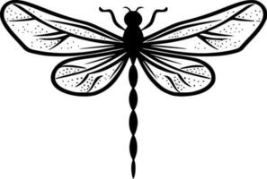 libélula, Preto e branco vetor ilustração
