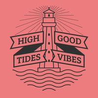 Unique High Tides Boas Vibes Lettering Vetores