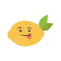 desenho animado fruta personagem adesivo. engraçado emoticon dentro plano estilo. Comida emoji. engraçado fruta personagens isolado em branco fundo, fofa e engraçado fruta conjunto vetor ilustração