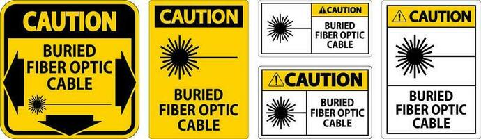 Cuidado primeiro sinal, enterrado fibra ótico cabo vetor
