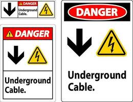 Perigo sinal, subterrâneo cabo placa vetor