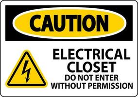Cuidado placa elétrico armário de roupa - Faz não entrar sem permissão vetor