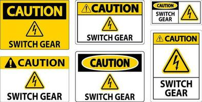 Cuidado sinal, interruptor engrenagem placa vetor