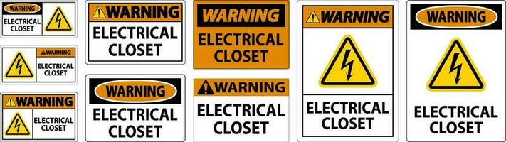 Atenção sinal, elétrico armário de roupa placa vetor