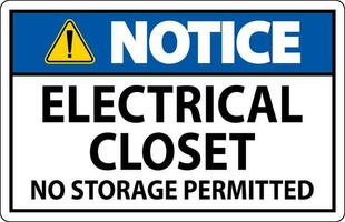 aviso prévio placa elétrico armário de roupa - não armazenamento permitido vetor