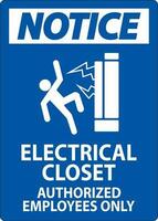 aviso prévio placa elétrico armário de roupa - autorizado empregados só vetor