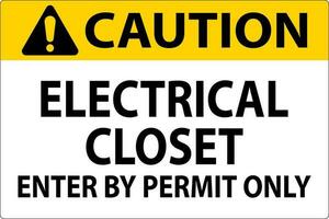 Cuidado placa elétrico armário de roupa - entrar de permitir só vetor