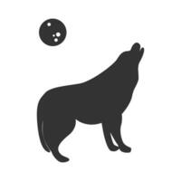 vetor ilustração do Lobo ícone dentro Sombrio cor e branco fundo