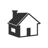 vetor ilustração do 3d casa ícone dentro Sombrio cor e branco fundo