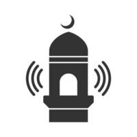 vetor ilustração do mesquita caixas de som ícone dentro Sombrio cor e branco fundo