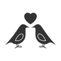 vetor ilustração do amor pássaro ícone dentro Sombrio cor e branco fundo