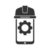 vetor ilustração do Smartphone projeto ícone dentro Sombrio cor e branco fundo