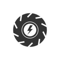 vetor ilustração do elétrico carro roda ícone dentro Sombrio cor e branco fundo