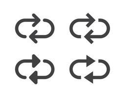 repetir símbolo ícone, simples Retorna esboço ou refrescar ícones conjunto isolado plano Projeto vetor ilustração.
