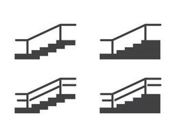 escadas ícone isolado simples silhueta plano estilo vetor ilustração.