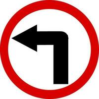 virar esquerda placa e símbolo rodovia tráfego placa em estrada. substituível vetor Projeto.