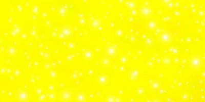 fundo amarelo claro do vetor com estrelas pequenas e grandes ilustração decorativa com estrelas no tema do modelo abstrato para telefones celulares