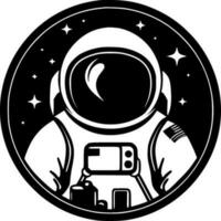 astronauta - Preto e branco isolado ícone - vetor ilustração