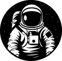 astronauta - Preto e branco isolado ícone - vetor ilustração