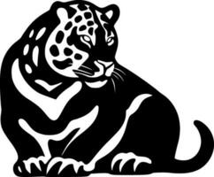 leopardo - Preto e branco isolado ícone - vetor ilustração