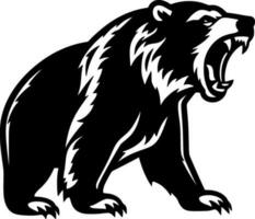 urso, Preto e branco vetor ilustração