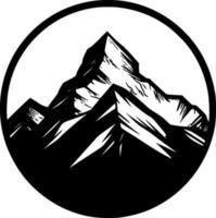 montanhas - Preto e branco isolado ícone - vetor ilustração