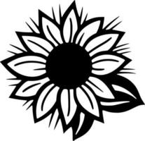 flor, Preto e branco vetor ilustração