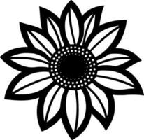 flor, Preto e branco vetor ilustração