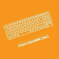 mão desenhado Projeto do teclado para computador ou programação dia modelo vetor