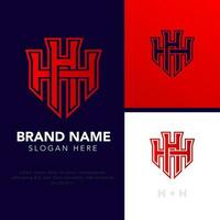 iniciais logotipo, h h sobreposição cartas vetor