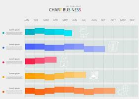 gráficos infográfico 12 meses moderno Linha do tempo diagrama calendário separado vetor