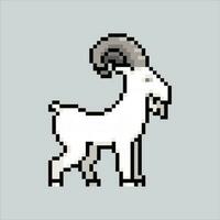 pixel arte ilustração cabra. pixelizada cabra. fofa bode animal ícone pixelizada para a pixel arte jogos e ícone para local na rede Internet e vídeo jogo. velho escola retrô. vetor