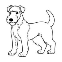 airedale terrier, mão desenhado desenho animado personagem, cachorro ícone. vetor