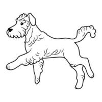 airedale terrier, mão desenhado desenho animado personagem, cachorro ícone. vetor