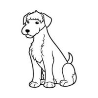 airedale terrier, mão desenhado desenho animado personagem, cachorro ícone. vetor