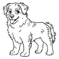 australiano pastor, mão desenhado desenho animado personagem, cachorro ícone. vetor