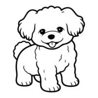 bichon Frise, mão desenhado desenho animado personagem, cachorro ícone. vetor