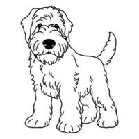 Preto russo terrier, mão desenhado desenho animado personagem, cachorro ícone. vetor