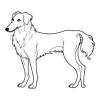 borzói, mão desenhado desenho animado personagem, cachorro ícone. vetor