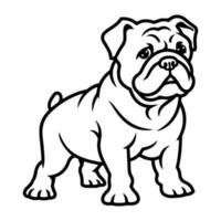 buldogue, mão desenhado desenho animado personagem, cachorro ícone. vetor