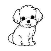 maltês cachorro, mão desenhado desenho animado personagem, cachorro ícone. vetor