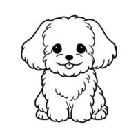 maltês cachorro, mão desenhado desenho animado personagem, cachorro ícone. vetor